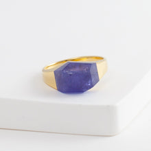 Load image into Gallery viewer, Mini rock crystal tanzanite ring