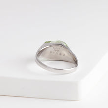 Load image into Gallery viewer, Mini rock crystal green aquamarine ring - silver