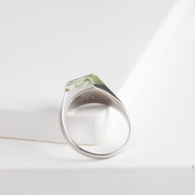 Load image into Gallery viewer, Mini rock crystal green aquamarine ring - silver