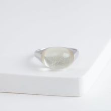 Load image into Gallery viewer, Mini rock round silver rutilated quartz ring - silver