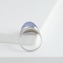 Load image into Gallery viewer, Mini rock round blue chalcedony ring - silver