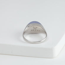 Load image into Gallery viewer, Mini rock round blue chalcedony ring - silver