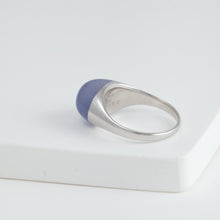 Load image into Gallery viewer, Mini rock round blue chalcedony ring - silver