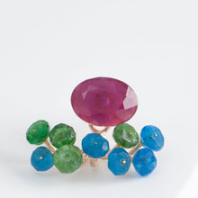 Load image into Gallery viewer, Fairy ruby and mixed stones earrings (facet-ruby)