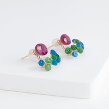Load image into Gallery viewer, Fairy ruby and mixed stones earrings (facet-ruby)