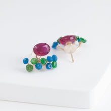 Load image into Gallery viewer, Fairy ruby and mixed stones earrings (facet-ruby)