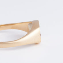 Load image into Gallery viewer, Small happy face signet ring with sparkly cheeks