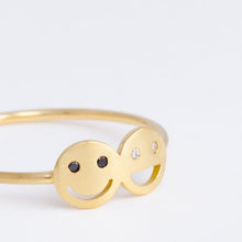 Load image into Gallery viewer, Diamond two smile ring