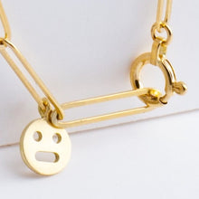 Load image into Gallery viewer, Smiley paper clip chain necklace