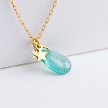 Load image into Gallery viewer, Emerald smiley necklace