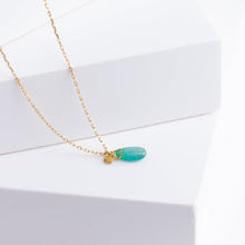 Load image into Gallery viewer, Emerald smiley necklace