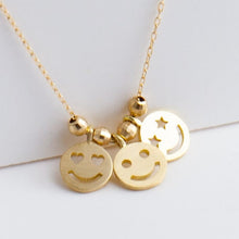 Load image into Gallery viewer, Three smiley necklace