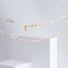 Load image into Gallery viewer, Smiley paper clip chain necklace