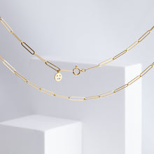 Load image into Gallery viewer, Smiley paper clip chain necklace