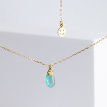 Load image into Gallery viewer, Emerald smiley necklace