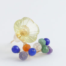 Load image into Gallery viewer, Fairy lemon quartz flower and mixed stone earrings