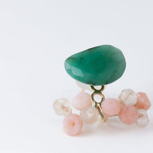 Load image into Gallery viewer, Fairy emerald and pink stone earrings