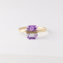 Load image into Gallery viewer, Band one-of-a-kind bi-color amethyst ring