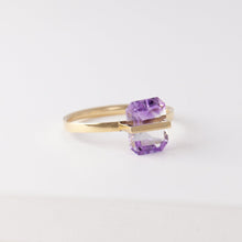 Load image into Gallery viewer, Band one-of-a-kind bi-color amethyst ring