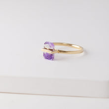 Load image into Gallery viewer, Band one-of-a-kind bi-color amethyst ring