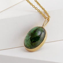 Load image into Gallery viewer, Picture frame green tourmaline necklace