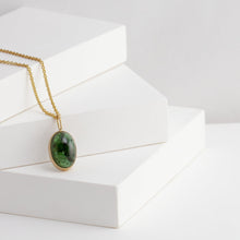 Load image into Gallery viewer, Picture frame green tourmaline necklace