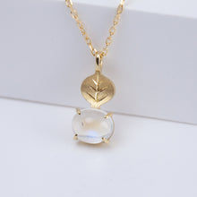 Load image into Gallery viewer, Leaf one-of-a-kind moonstone necklace