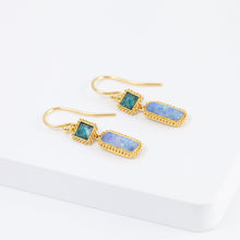 Load image into Gallery viewer, One-of-a-kind tourmaline and boulder opal earrings