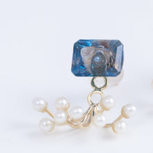 Load image into Gallery viewer, Fairy London blue topaz and pearl earrings