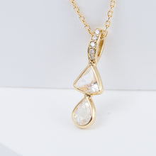 Load image into Gallery viewer, Tiny double rainbow moonstone necklace (with diamond bail)