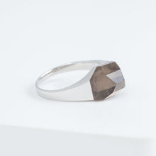 Load image into Gallery viewer, Mini rock crystal smoky quartz ring - silver