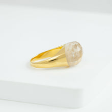 Load image into Gallery viewer, Mini rock faceted round rutilated quartz ring