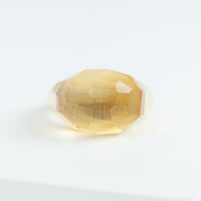 Load image into Gallery viewer, Mini rock faceted round citrine quartz ring