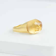 Load image into Gallery viewer, Mini rock faceted round citrine quartz ring