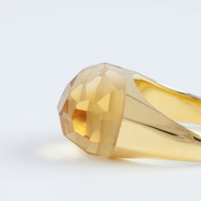 Load image into Gallery viewer, Mini rock faceted round citrine quartz ring