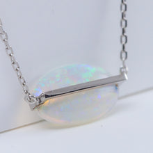 Load image into Gallery viewer, Band one-of-a-kind platinum Australian opal necklace