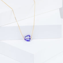 Load image into Gallery viewer, Band one-of-a-kind trillion cut tanzanite necklace