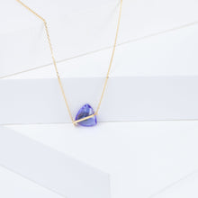 Load image into Gallery viewer, Band one-of-a-kind trillion cut tanzanite necklace