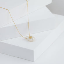 Load image into Gallery viewer, Smiley on pearl with diamonds necklace