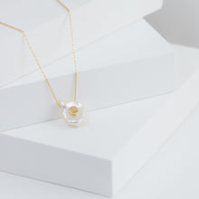 Load image into Gallery viewer, Smiley on pearl with diamonds necklace