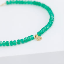 Load image into Gallery viewer, Smiley green onyx beads bracelet