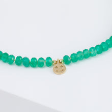 Load image into Gallery viewer, Smiley green onyx beads bracelet