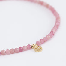 Load image into Gallery viewer, Smiley pink tourmaline beads bracelet