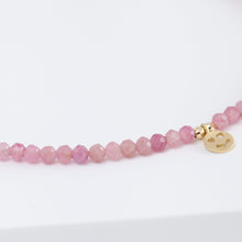 Load image into Gallery viewer, Smiley pink tourmaline beads bracelet