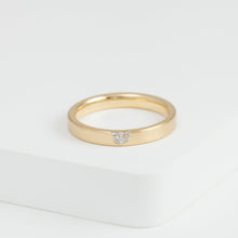 Load image into Gallery viewer, Half moon diamond yellow gold ring