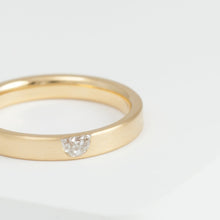 Load image into Gallery viewer, Half moon diamond yellow gold ring