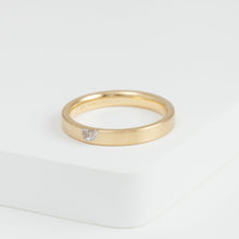 Load image into Gallery viewer, Half moon diamond yellow gold ring