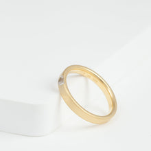 Load image into Gallery viewer, Half moon diamond yellow gold ring