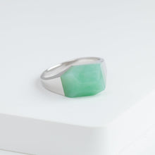Load image into Gallery viewer, Mini rock crystal jade ring - silver