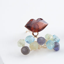 Load image into Gallery viewer, Fairy lip garnet and mixed stone earrings